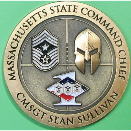 Massachusetts Command Chief. Challenge Coin. Souvenir. 2". 12b.