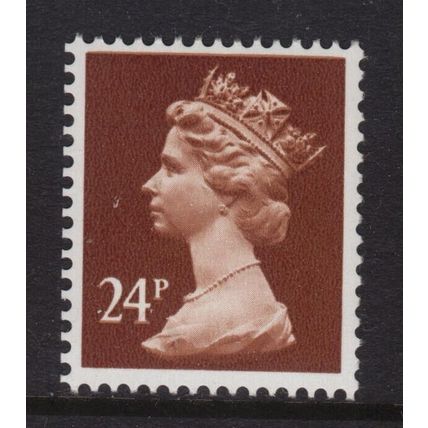 X969 U287 24p Chestnut Vertical Coil YL ~ Unmounted Mint GB Machin.