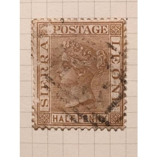 Sierra Leone QV 1883 ½d Brown Used Stamp SG 23 postage queen victoria
