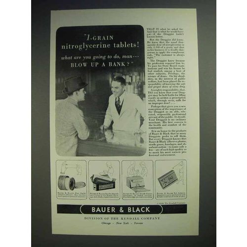 1930 Bauer & Black Medical Ad - Nitroglycerine Tablets