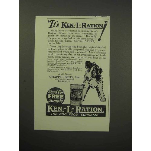 1930 Ken-L-Ration Dog Food Ad