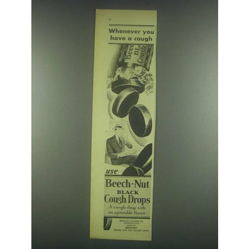 1930 Beechnut Black Cough Drops Ad - Whenever