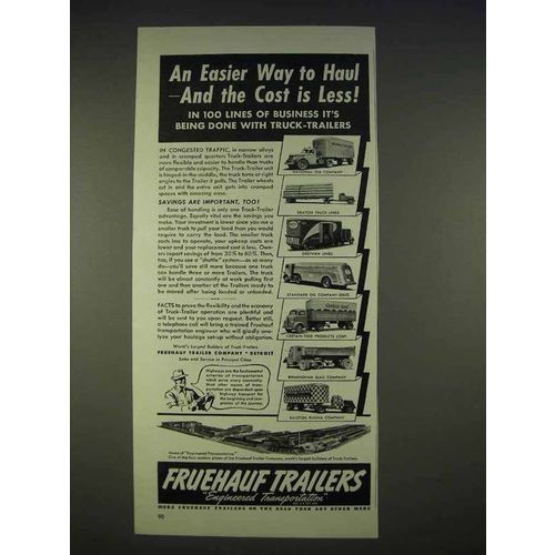 1940 Fruehauf Trailers Ad - Easier Way to Haul