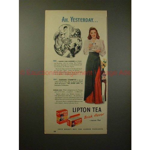 1947 Lipton Tea Ad w/ Barbara Stanwyck - Ah, Yesterday!