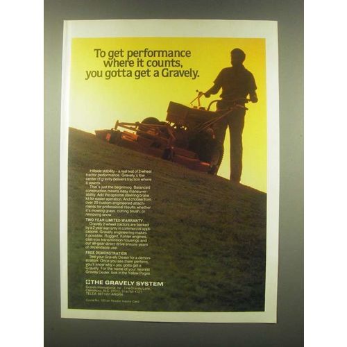 1985 Gravely Mower Ad - Performance Where it Counts