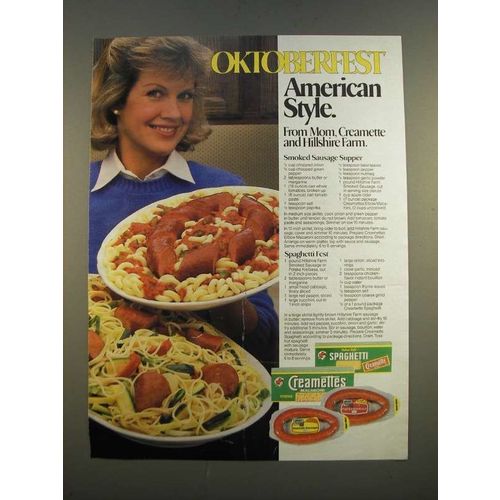 1986 Creamettes Macaroni and Spaghetti and Hillshire Farm Smoked Sausage Ad