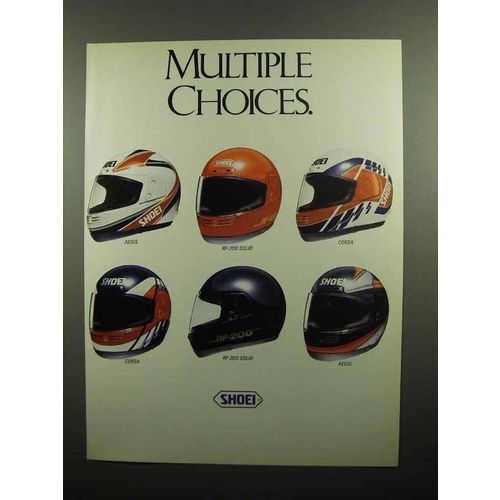 1990 Shoei Helmet Ad - Aegis, RF-200 Solid, Corsa