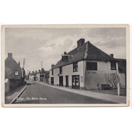 Bridge near Canterbury The White Horse Pub Kent Postcard