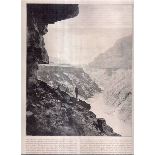 THE GRAND CANYON, COLORADO & THE WASHINGTON MONUMENT, USA from a book 1895 =