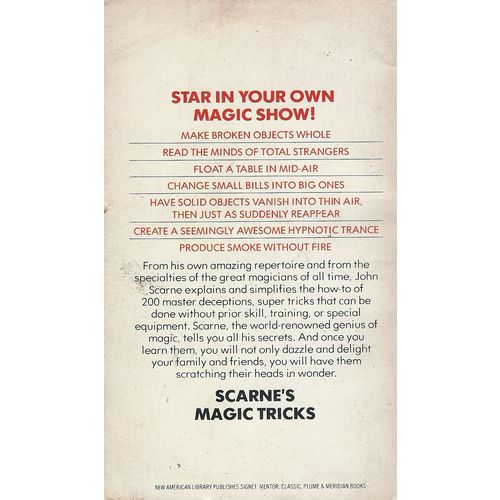 Scarne's Magic Tricks by John Scarne ( Signet Books | First Edition | 1977 )