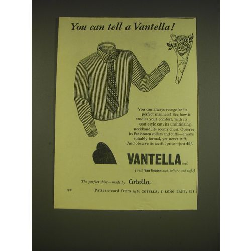 1955 Vantella Shirts Ad - You can tell a Vantella
