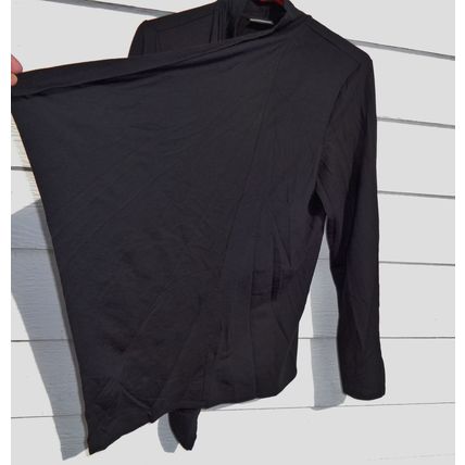 LOGO LOUNGE Lori Goldstein Black Cardigan L 44 Chest French Terry A261065 018