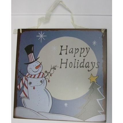 Happy Holidays Metal Hanging Sign