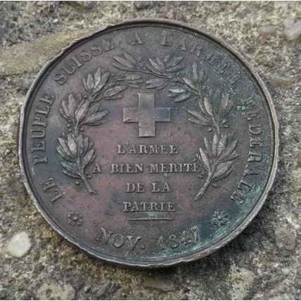 Swiss 1847 Civil War Commemorative Bronze Medal General Dufour Switzerland