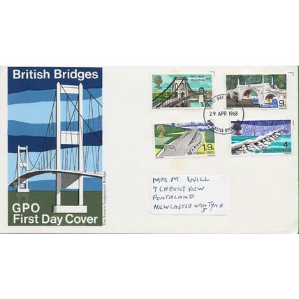 GB 1968 British Bridges set GPO FDC Newcastle pm