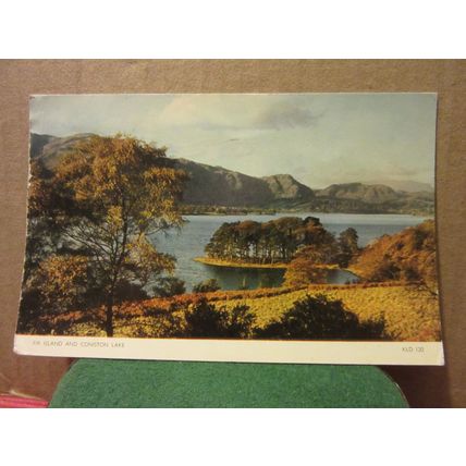 FIR ISLAND, CONISTON LAKE, CUMBRIA used postcard by Sanderson & Dixon 1958 pm =