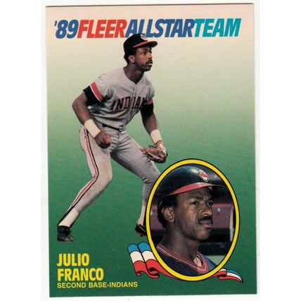 1989 Fleer All Star Team insert baseball card #5 Julio Franco - Indians