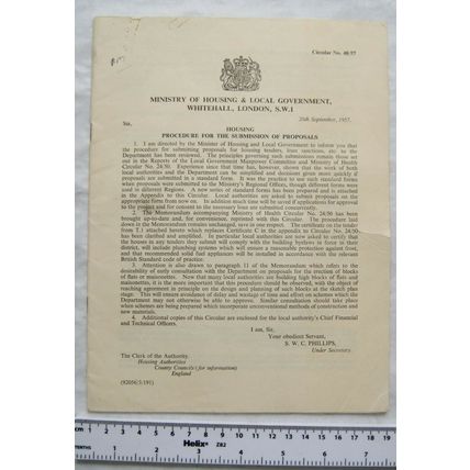 1957 Ministry of Housing & Local Government Circular No. 48/57