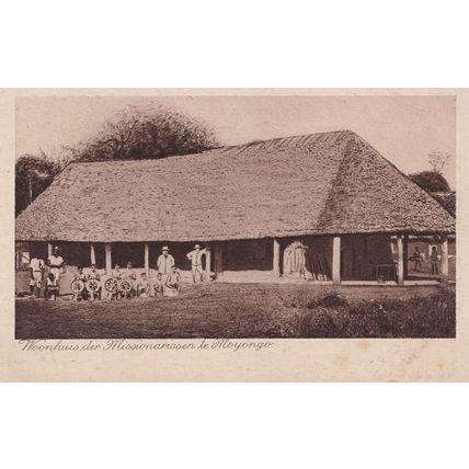 Woonhuis The Congo Moyongo Christian Missionary Antique African Postcard
