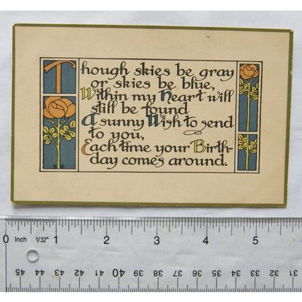 vintage postcard Though Skies be Gray or Skies be Blue...