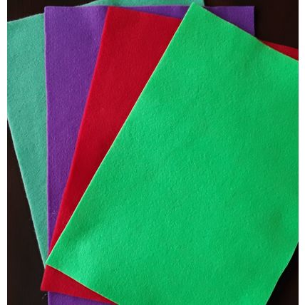 New. Dovecraft. Pack of 4 A4 felt purple, red, green