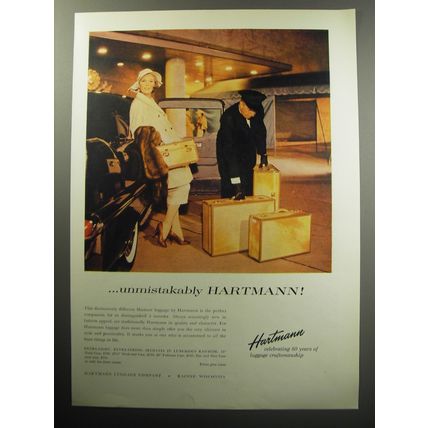 1957 Hartmann Luggage Ad - unmistakably Hartmann