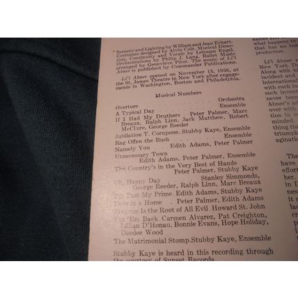 1956 LI'L ABNER Broadway Musical Original LP Record!! Tina Louise! $22.00 Shippe