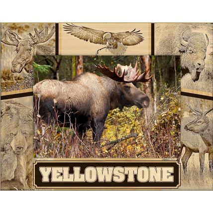Yellowstone National Park Wildlife Collage Engraved Picture Frame Landscape 8x10