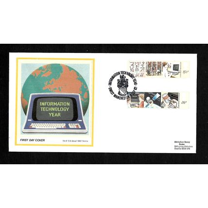 GREAT BRITAIN 1982 INFORMATION TECHNOLOGY N06 SILK 1982 SERIES FIRST DAY COVER