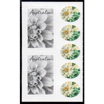 AUSTRALIA: 2024, OCCASIONS. DAHLIA, 2 MINT SELF-ADHESIVE STAMPS WITH STICKERS.