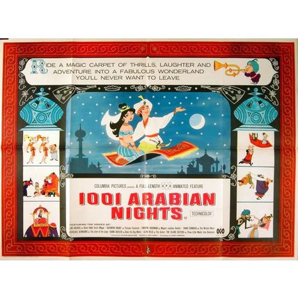 1001 ARABIAN NIGHTS 1959 Mr Magoo Jim Backus ANIMATION QUAD POSTER