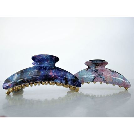Large light or dark purple marbled glitter hair claw clip