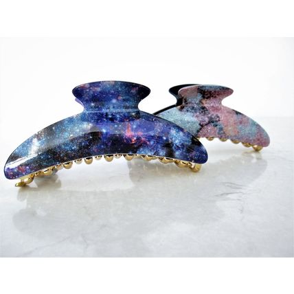 Large light or dark purple marbled glitter hair claw clip