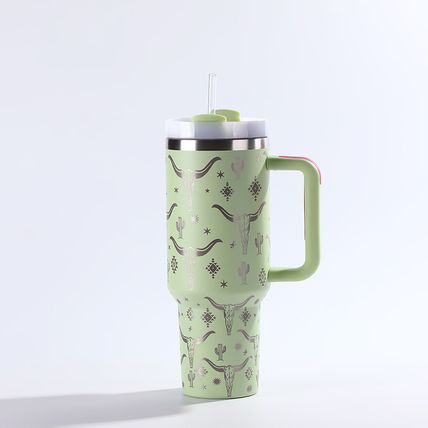 Yellowstone Pattern Stainless Steel With Straw Cup
