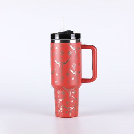 Yellowstone Pattern Stainless Steel With Straw Cup