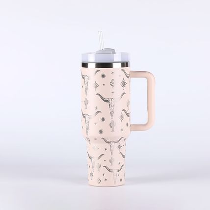 Yellowstone Pattern Stainless Steel With Straw Cup