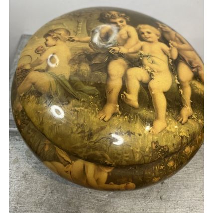 Ceramic Angel Lidded Dresser Powder Box Vintage Collectible