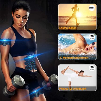 Rechargeable EMS Abdominal Muscle Toning Belt Trainer ABS Stimulator Toner Belt