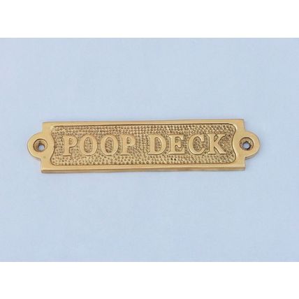 Pack Of 2] Solid Brass Poop Deck Sign 6""