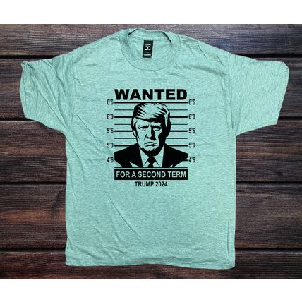 Wanted for a Second Term Trump 2024 T-Shirt (Large ONLY)