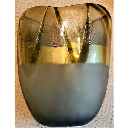 MURANO Venice Original First Quality 1 of 1 Vase Hand Made in Green Etched Glass