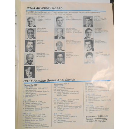 CITEX 1989 - "only computer trade show to address Southern market" - Program