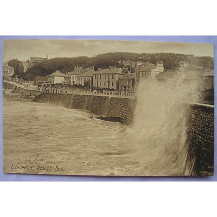 pre 1918 postcard Clevedon, Somerset - Rough Sea