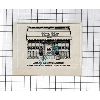 Anton Haller Hairdresser Marylebone Street London - 1980 Small Advert