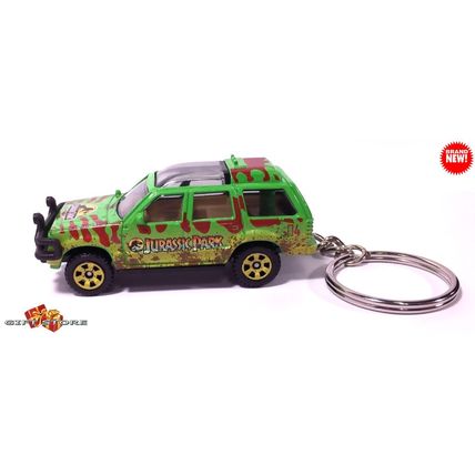 RARE CUSTOM KEYCHAIN GREEN FORD EXPLORER JURASSIC PARK ❤️GREAT GIFT❤️