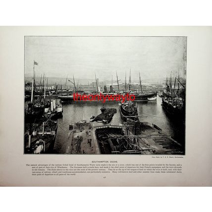 Southampton Docks And Llyn Crafnant Valley, Book Illustration (Print), c1897