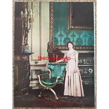Princess Elizabeth In Silk Evening Gown (Future Queen), Book Illustration, 1947