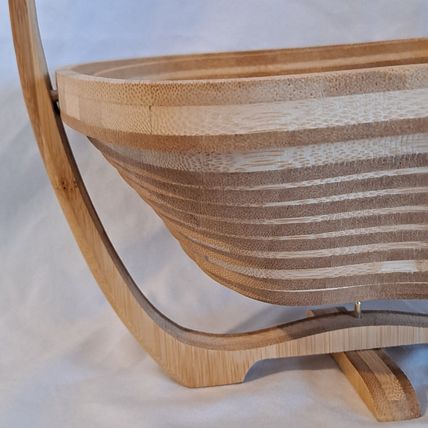 BONNIE & POP WOOD BOWL Wooden Collapsible Apple shaped Veggie Fruit Basket