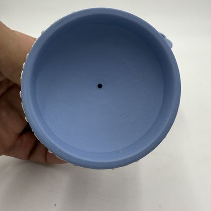 Wedgwood Jasperware Blue England Round LIDDED Trinket Box OLYMPUS TOBACCO JAR