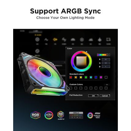Asiahorse COSMIQ 120Mm PC RGB Fans Computer Case Fans, 5V 3-PIN Connector Daisy